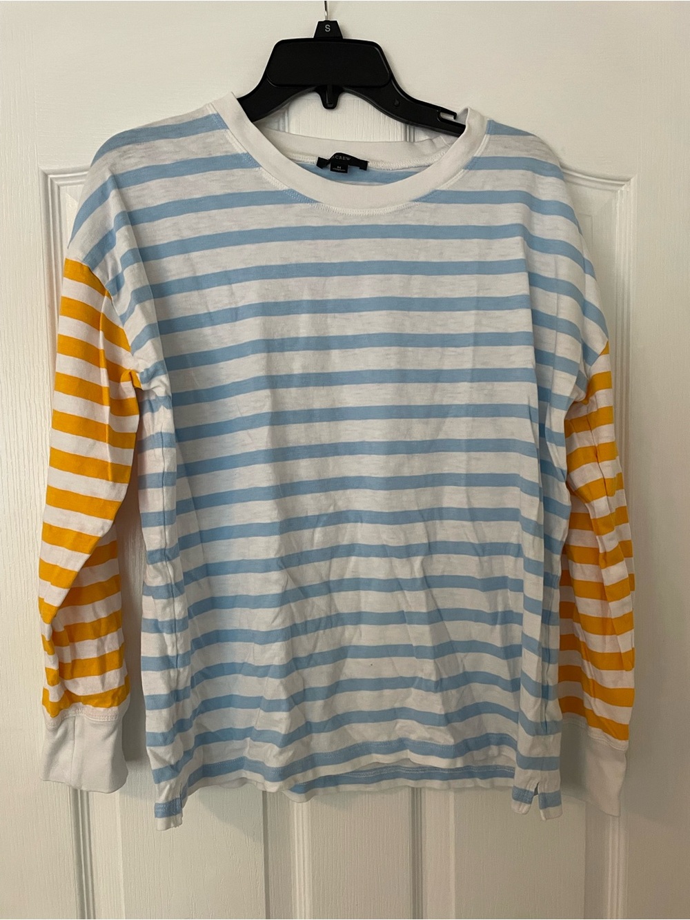 J. Crew Blue and White Striped Tee long-sleeved women’s size medium